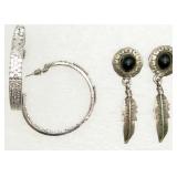 2 Silver-tone Fashion Earrings