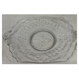 *Vintage Pressed Glass Serving Tray w/ Handles