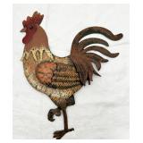 Hand Painted Metal Rooster Wall Decor