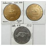 3 VTG University of Arkansas Football Tokens