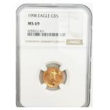 1998 Eagle $5 Gold Coin 1/10 oz Fine Gold