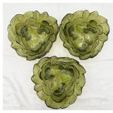 3 VTG Indiana Glass Loganberry & Leaf Candy Dishes