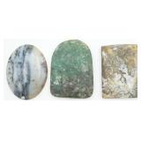 3 Polished Lapidary Cabochons