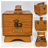 Vintage Griffin Shinemaster Wooden Shoe Shine Box