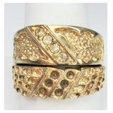 2 Gold-tone Fashion Rings