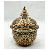 "Benjarong" Hand Painted Dish w/ Lid