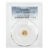 1/200oz .9999 Gold Round Alien & Astronaut