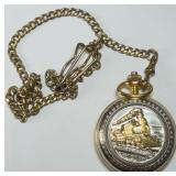 VTG Wrangler Quartz Pocket Watch w/ Chain