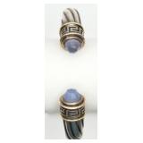 Samuel B. 14K & 925 Hinged Cuff Bracelet