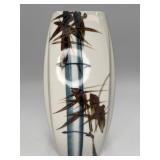 Vintage Japanese Kazan Pottery Bamboo Vase 8.5ï¿½