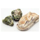 2 Peridotite & Agatized Petrified Wood