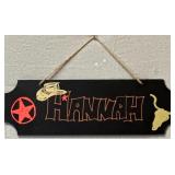 *Hannah Western Hanging Wall Sign