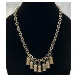 Interesting Chain Necklace w/ Mirror-Like Drops