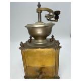 Antique Ornate Brass Coffee Grinder Mill