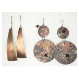2 Paris of 925 Copper Earrings
