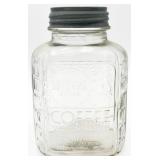 ANTQ Sunshine Brand Glass Coffee Jar w/ Zinc Lid