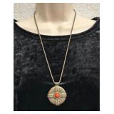 Round Bronze Pendant on Matching Chain