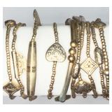 10 Gold-tone Fashion Bracelets