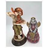 Vtg Capodimonte Boy Spaghetti & Angel Bunny Bell