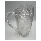 Vintage Etched Crystal Floral Pitcher