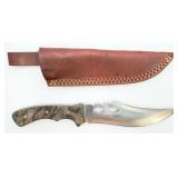 Custom Hunting/Tracker Knife w/ Leather Sheath
