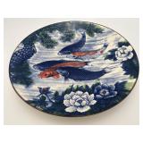 Vintage Seishu Kiln Koi Fish Charger Plate (12.5ï¿½)