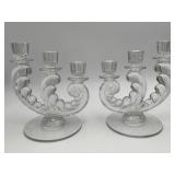 Pair of Vintage Fostoria Glass Candlesticks