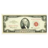Series 1963 Red Seal $2 Bill Uncirculated Cond.
