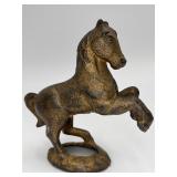 Antique Cast Iron Prancing Horse Coin Bank