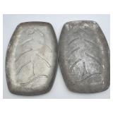 2 Nordic Wear Steak Sizzler Fajita Metal Plate