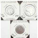 3 ANTQ Wabbaseka ARK W.H. & C.C. Wiley Tokens