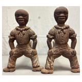 *Pair Vintage Cast Iron Figural Andirons