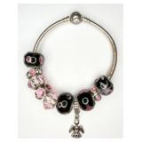 Pandora 925 Diamond Snake Charm Bracelet