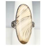 925 Banded Agate Ring