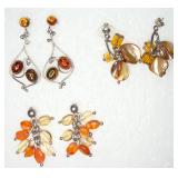 3 Pairs of 925 Dangle Earrings
