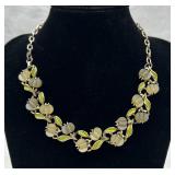 Vintage Light Green Floral Necklace