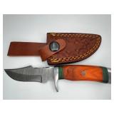 Damascus Hunting Knife & Sheath