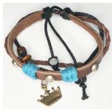 Custom Made 3 Strand Adjustable Leather Bracelet