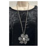 Huge Black & Silver Pendant on a Chain