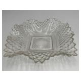 VTG Indiana Glass Dia. Point Ruffled Edge Dish