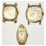 3 ANTQ & VTG Gold-filled Gold-plated Watch Heads
