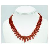Fantastic 21st Finds VTG Solid Coral Necklace