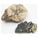 Quartz Crystal 1/2 Geode & Fossilized Tree Bark