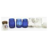 7 VTG Small Jars & 1 lid