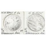 2 ANTQ Wabbaseka ARK W.W. West Trade Token