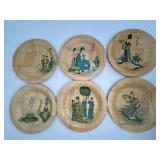 6  Vintage Bamboo Coasters