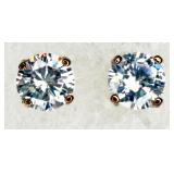 Pair of Gold -Tone CZ Studs Earrings