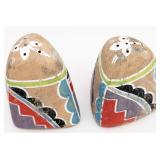 VTG Native American Clay Pottery Salt & Pepper Set