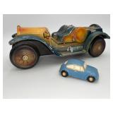 Vintage Ceramic Car Planter & Toy Car