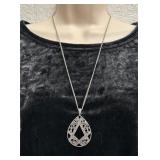 Beautiful Silver Tone Pendant on Chain